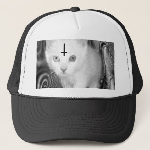 satan kitty trucker hat