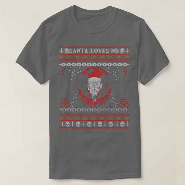 Satan Loves Me Baphomet 4 T-Shirt (Design Front)