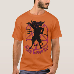 Satan Loves You Vintage toon Purple Version T-Shirt