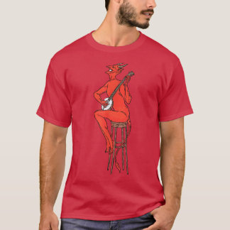Satan Playing Banjo Bluegrass Funny Devil Music  T-Shirt