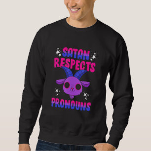Satan Respects Pronouns Bisexual Pentagram Sweatshirt