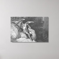 Satan Thinking Stretched Canvas Art