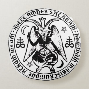 Satanic Baphomet Round Cushion