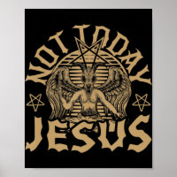 Satanic Baphomet Satan Not Today Jesus Tank TopIf