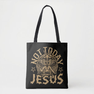 Satanic Baphomet Satan Not Today Jesus Tank TopIf Tote Bag