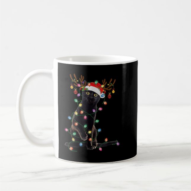 Satanic Black Cat Hail Satan Smoke Catnip Hail Luc Coffee Mug (Left)