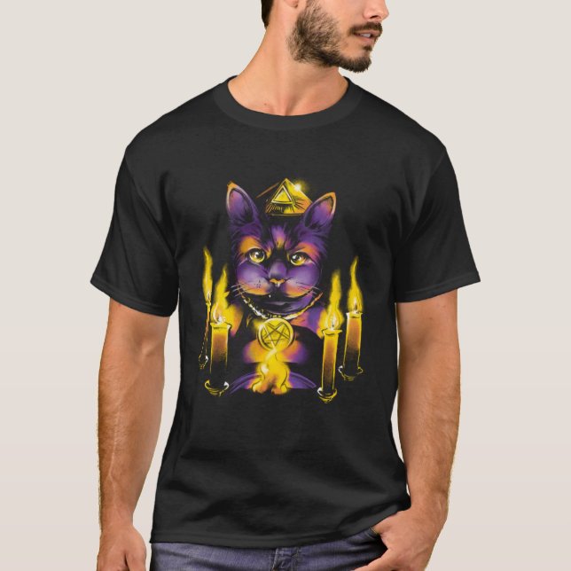 Satanic Cat Illuminati T-Shirt (Front)