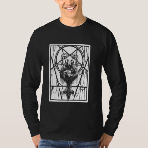 Satanic Dark Art Evil with Skull 666 Pentagram Bap T-Shirt