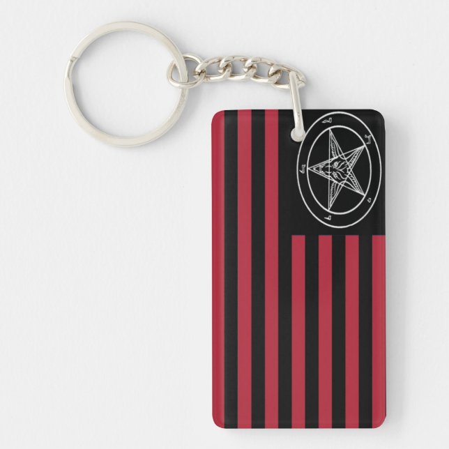 Satanic flag key ring (Front)