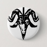 Satanic Goat Head with Cross (black)