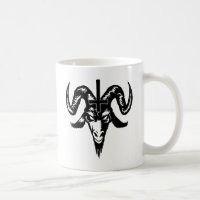 Satanic Goat Head with Cross (black)