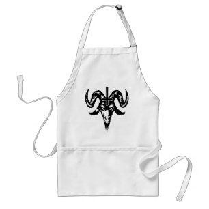 Satanic Goat Head with Cross (black) Standard Apron