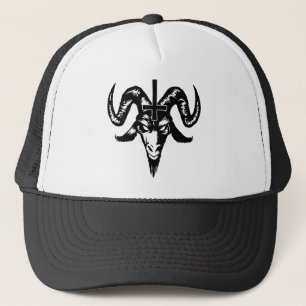Satanic Goat Head with Cross (black) Trucker Hat