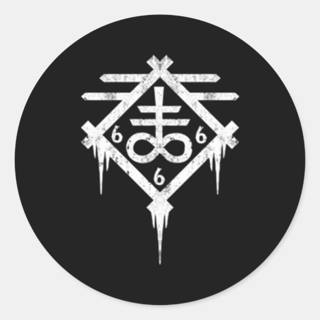 Satanic Leviathan Cross Occult Classic Round Sticker (Front)