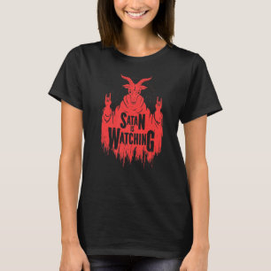 Satanic Pagan Goat Atheist Baphomet Satan Is Watch T-Shirt