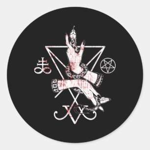 Satanic Sigil Of Lucifer With Pentagram And Leviat Classic Round Sticker