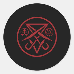 Satanic Sigil Of Lucifer With Pentagram And Leviat Classic Round Sticker