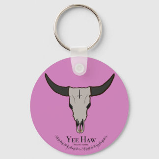 Satanic temple Cow skull  Key Ring