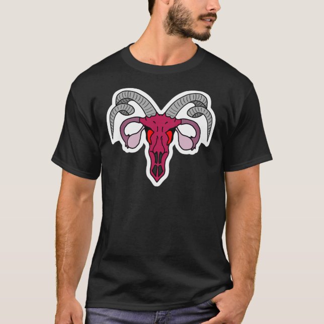 Satanic Uterus Sticker T-Shirt (Front)