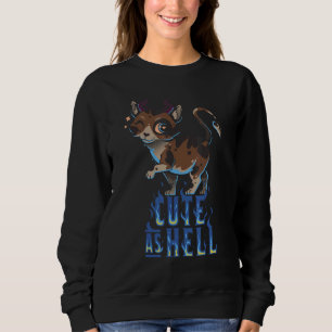 Satanicat Cute As Hell Esoteric Satanic Cat Baphom Sweatshirt