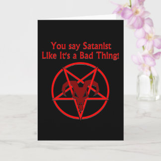 Satanist Bad Thing Dark Humour Goat Pentacle Card
