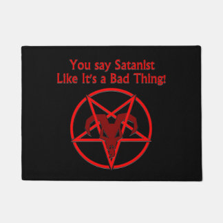 Satanist Bad Thing Dark Humour Goat Pentacle Doormat