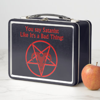 Satanist Bad Thing Dark Humour Goat Pentacle Metal Lunch Box