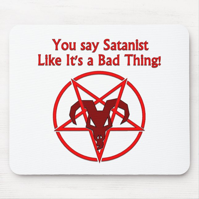 Satanist Bad Thing Dark Humour Goat Pentacle Mouse Mat (Front)