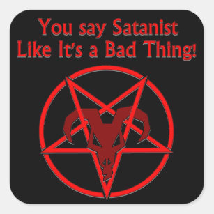 Satanist Bad Thing Dark Humour Goat Pentacle Square Sticker