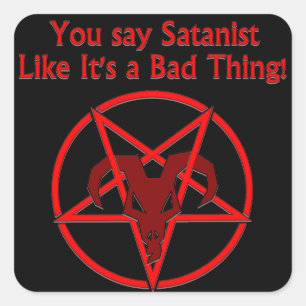 Satanist Bad Thing Dark Humour Goat Pentacle Square Sticker