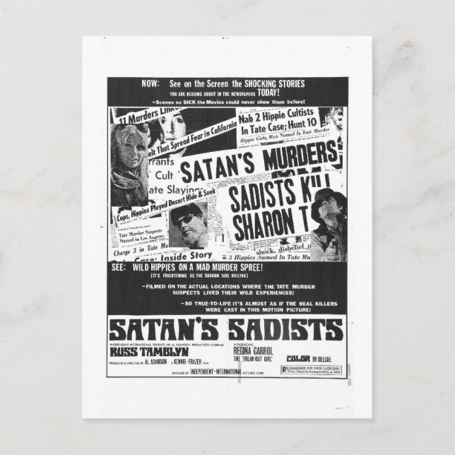 SATAN'S SADISTS POSTCARD (Front)