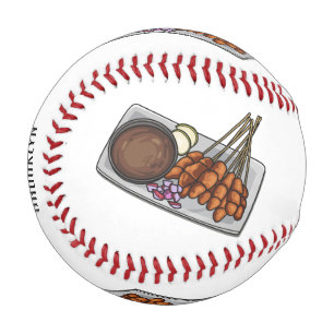 Satay cartoon illustration baseball