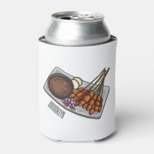 Satay cartoon illustration can cooler