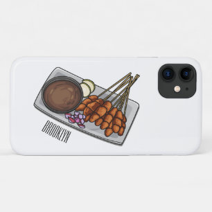 Satay cartoon illustration iPhone 11 case