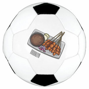 Satay cartoon illustration football