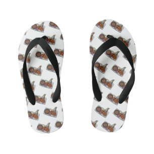 Satay cartoon illustration kid's flip flops