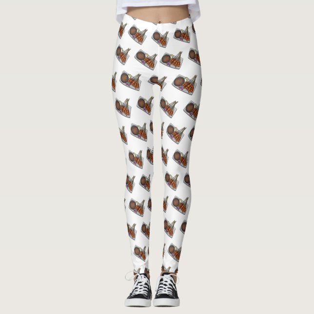 Satay cartoon illustration leggings (Front)