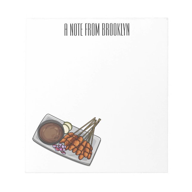 Satay cartoon illustration  notepad (Front)