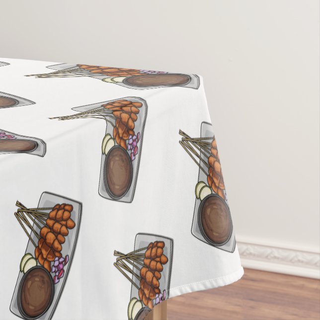 Satay cartoon illustration tablecloth (In Situ)