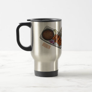 Satay cartoon illustration  travel mug