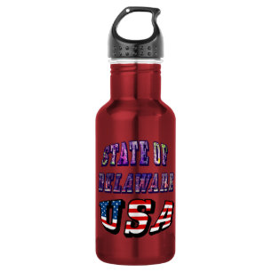 Sate of Delaware Picture and USA Flag Text 532 Ml Water Bottle