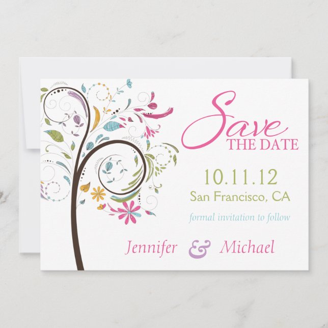 Sate the Date Doodle Tree Save The Date (Front)