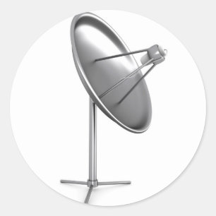 Satelite dish classic round sticker