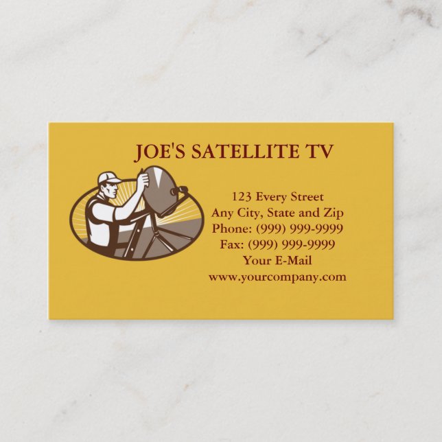 Satellite Cable TV Installation Business Card (Front)