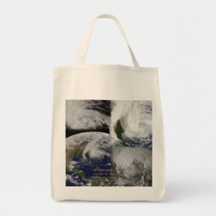 Satellite Collage View of Hurricane Sandy Tote Bag