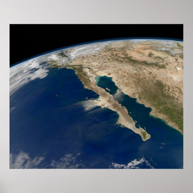 Satellite Image Baja Peninsula Mexico Poster (Front)