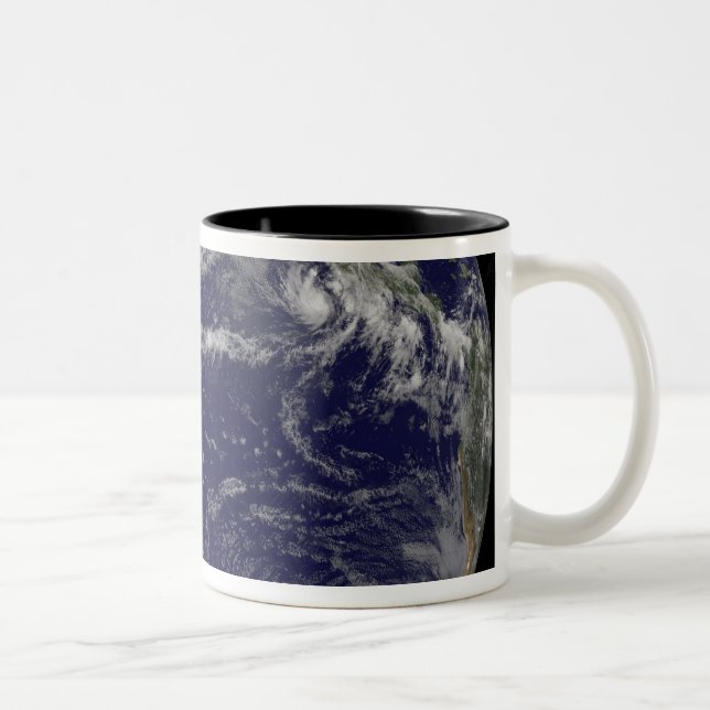 Satellite image of Earth Two-Tone Coffee Mug (Right)