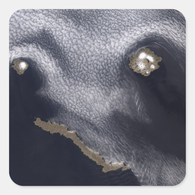 Satellite image of Semisopochnoi Island Square Sticker (Front)