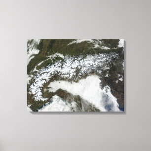 Satellite image of The Alps mountain range Canvas Print