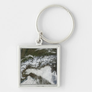 Satellite image of The Alps mountain range Key Ring